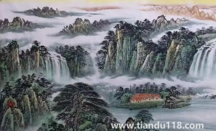 富水長(zhǎng)流畫掛客廳能不能旺財(cái)1