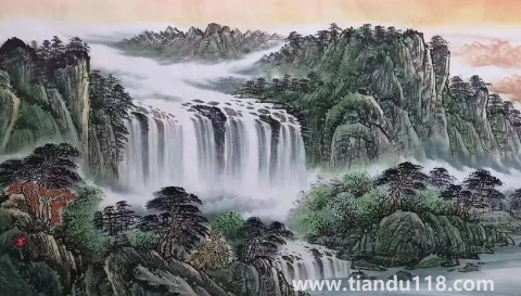 富水長(zhǎng)流畫掛客廳能不能旺財(cái)3